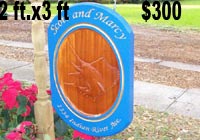 carved wood residencial signs
