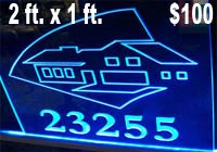 edge lit residential sign