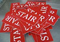 Large production runs of engraved plastic plaquards