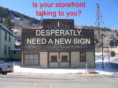 Storefront signs sometimes need to be renovated this picture is a representation of that.