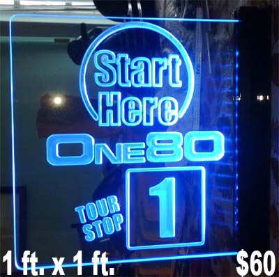 edge-lit door and  exit signs